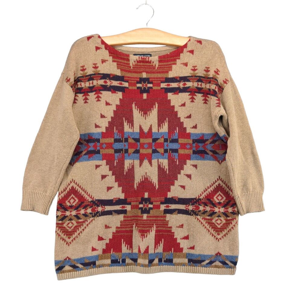 American Living SouthWest Pattern Sweater Mens Size Small Southwestern Pattern